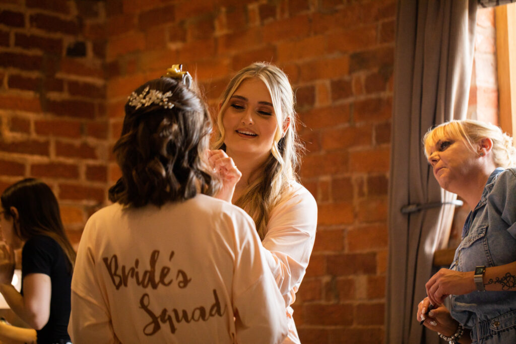 Bride and her bridesmaids getting ready for the big day!